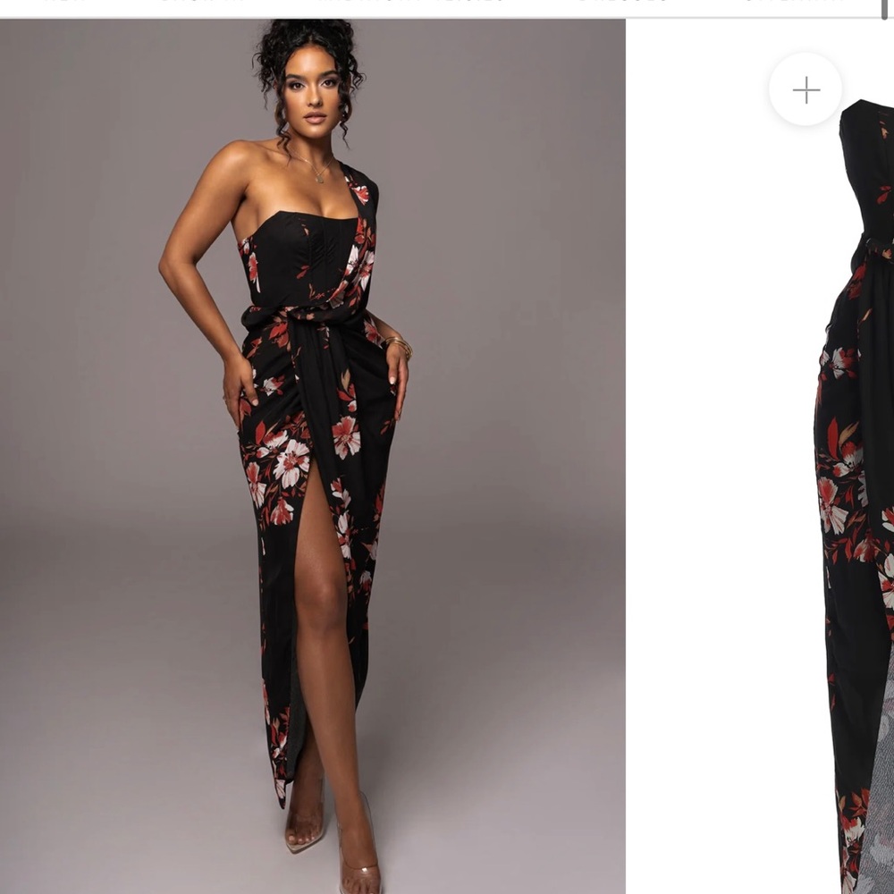 Jluxlabel red floral maxi dress.